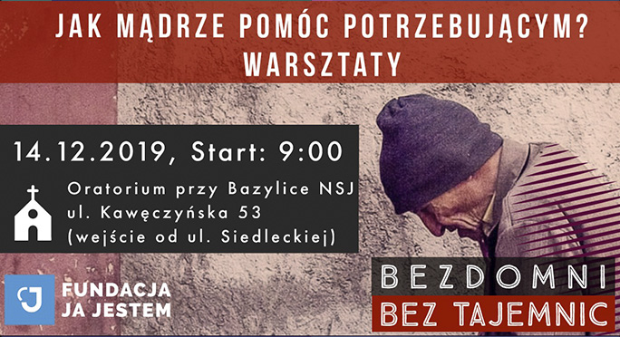 Jak madrze pomogac bezdomnym Fundacja Ja Jestem Warszawa baner